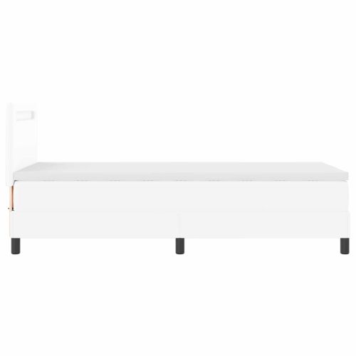 Легло с пружинирана основа Бяло 100 x 200 cm Изкуствена