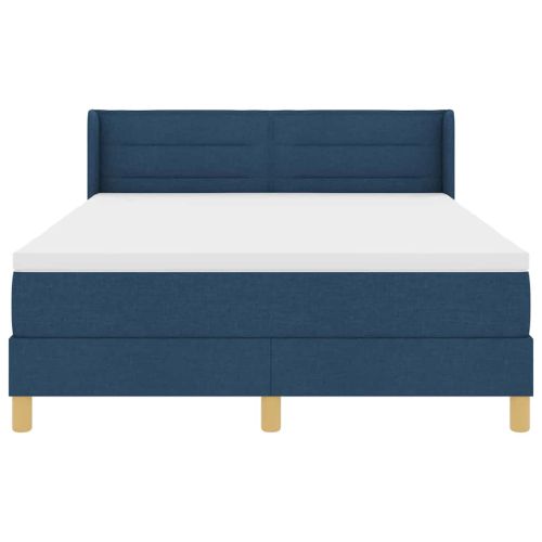 Легло с пружинирана основа с матрак Синьо 190 x 140 см текстил