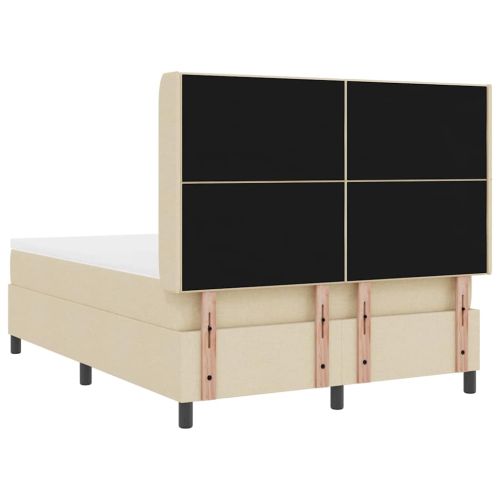 Легло с пружинирана основа с матрак Крем 190 x 140 см текстил