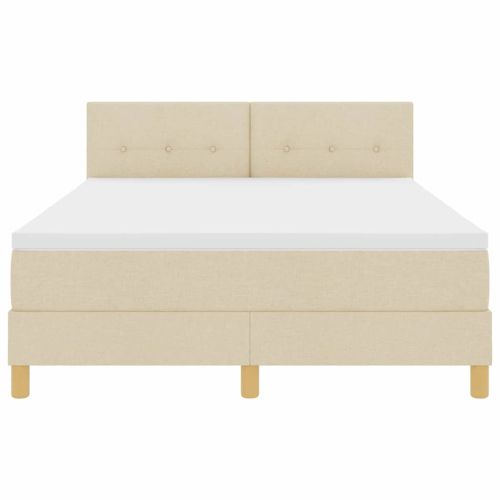 LED кутия за пружини с легло Крем 140 x 190 cm текстил