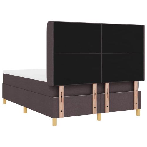 Легло с пружинирана основа с матрак Кафяво 140 x 190 cm текстил