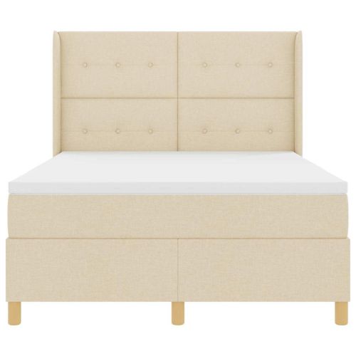 Легло с пружинирана основа с матрак Крем 140 x 190 cm текстил