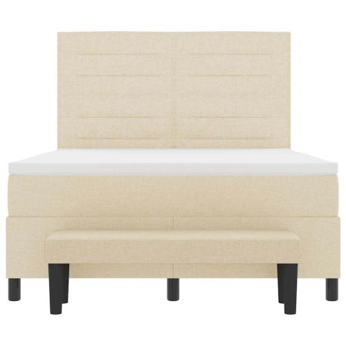 Легло с пружинирана основа с таблото Крем 140 x 190 cm текстил