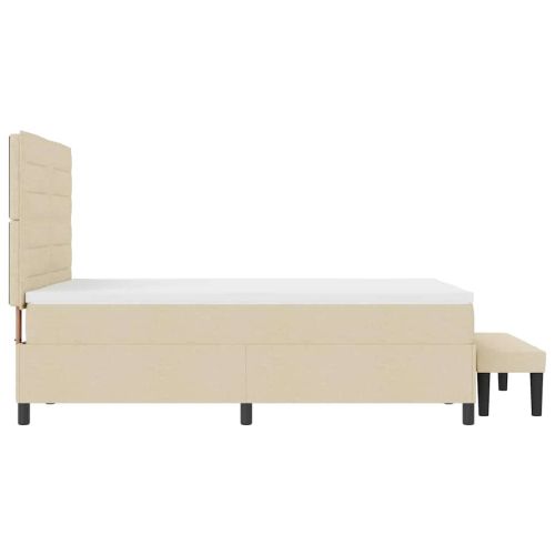 Легло с пружинирана основа с таблото Крем 140 x 190 cm текстил