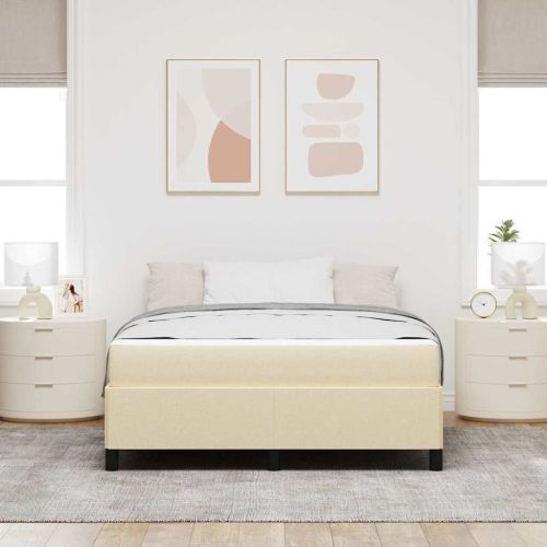 Легло с пружинирана основа Крем 140 x 190 cm текстил