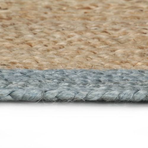 Ръчно тъкан килим от юта, маслиненозелен кант, 150 см