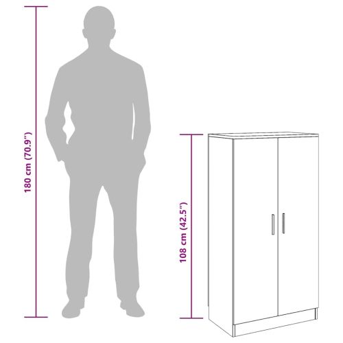 Шкаф за обувки, 7 рафта, бял