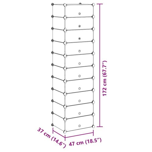 Сглобяем органайзер за обувки, 10 отделения, черен