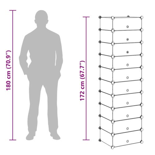 Сглобяем органайзер за обувки, 10 отделения, черен