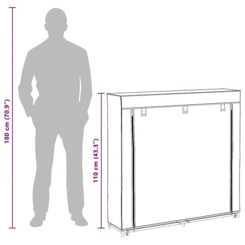 Шкаф за обувки с покривало, кремав, 115х28х110 см, плат