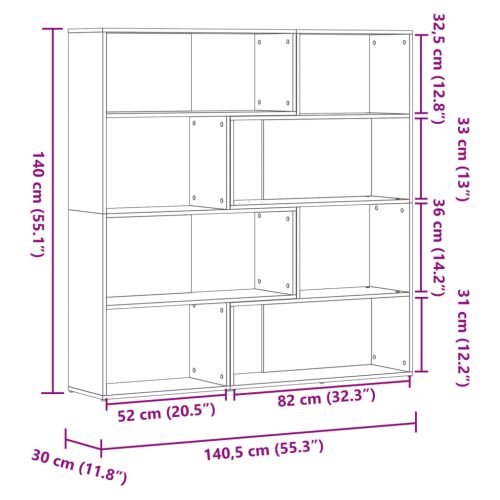 Ъглова етажерка 4 нива бял 85x85x140 см инженерно дърво
