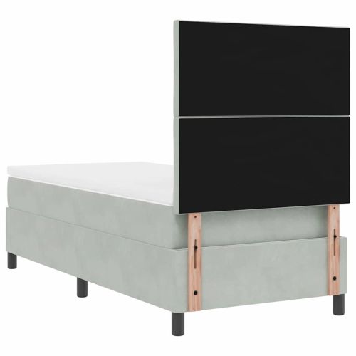 Легло с пружинирана основа Светлосиво 90 x 190 cm Кадифе