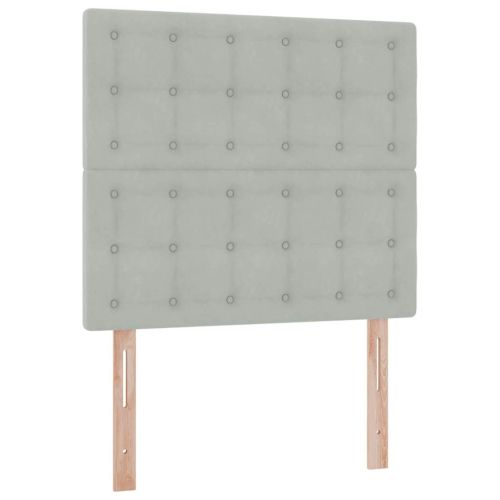 Легло с място за съхранение и матрак Светлосиво 90 x 190 cm