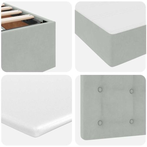 Легло с място за съхранение и матрак Светлосиво 90 x 190 cm