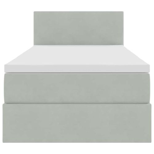 Легло с място за съхранение Светлосиво 90 x 190 cm Кадифе