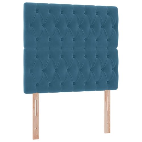 Легло с място за съхранение и матрак Тъмен син 90 x 200 cm