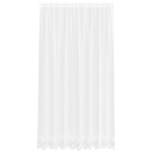 Перде от дантела С завеси Флорален Бяло 200 x 200 cm Полиестер