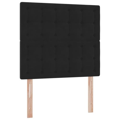 Легло с място за съхранение и LED Черно 100 x 200 cm Кадифе