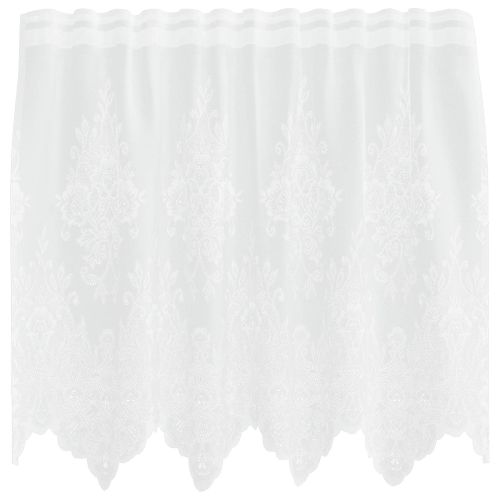 Перде от дантела С завеси Флорален Бяло 120 x 150 cm Полиестер