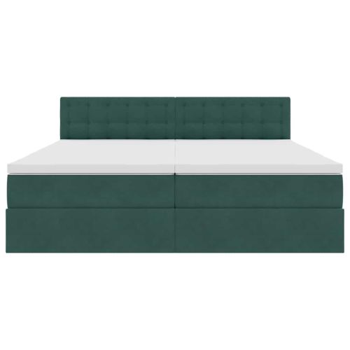 Легло с място за съхранение с матрак Тъмен зелен 100 x 200 cm