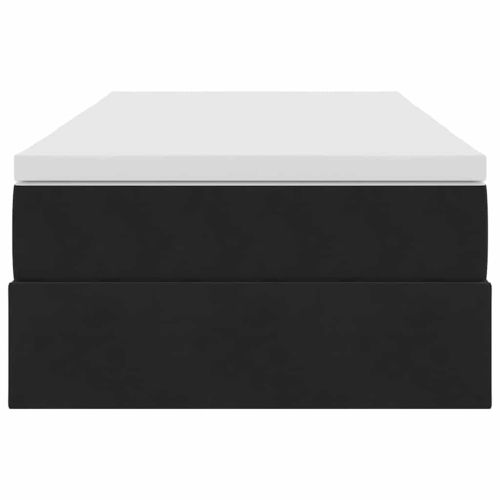 Легло с място за съхранение и матрак Черно 100 x 200 cm Кадифе