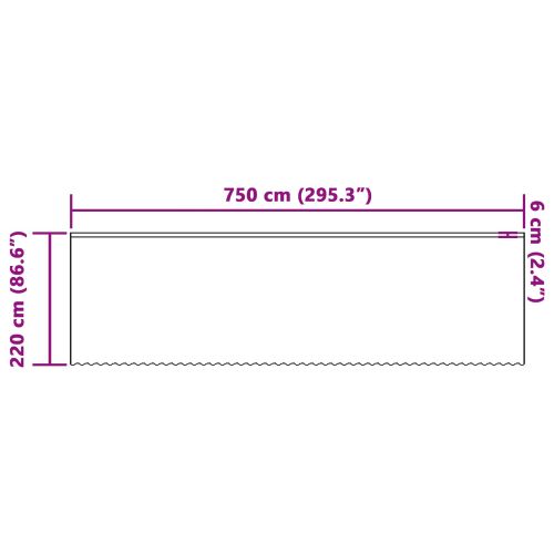 Перде от дантела Бяло 220 x 750 см Полиестер