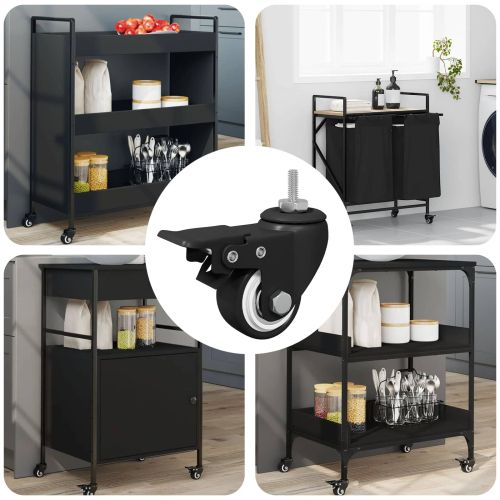 Колела 12 pcs Черно M6 x 37 мм Желязо и найлон