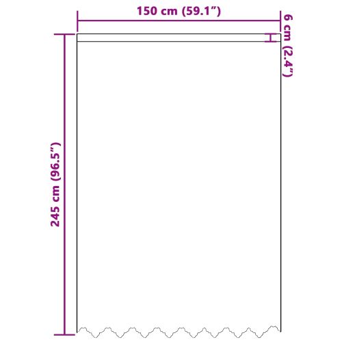 Перде от дантела Бяло 245x150см Полиестер