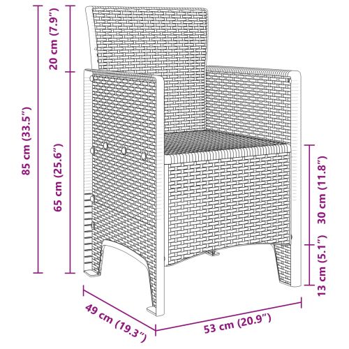 Градински стол 4 pcs Бяло 53 x 49 x 85 см Полипропилен