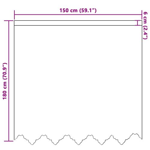 Перде от дантела Бяло 180 x 150 см Полиестер