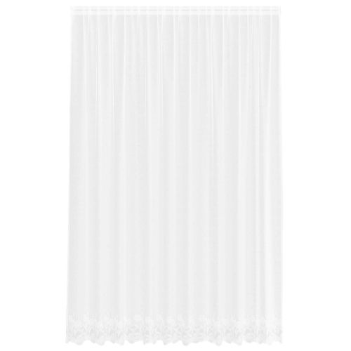Перде от дантела С завеси Флорален Бяло 280 x 300 см Полиестер