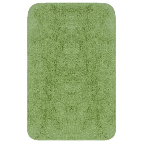 Комплект постелки за баня, 3 бр, текстил, зелени