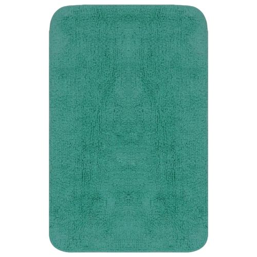 Комплект постелки за баня, 2 бр, текстил, тюркоаз