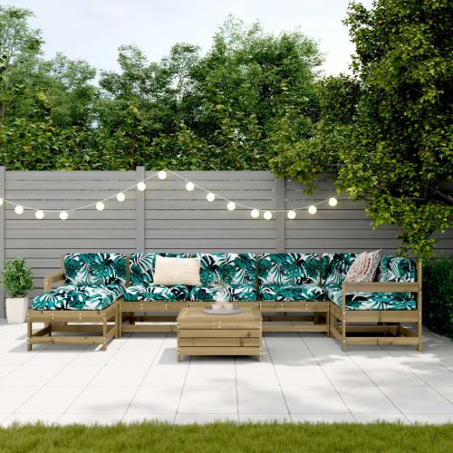 Градински комплект диван от 8 части, импрегниран бор