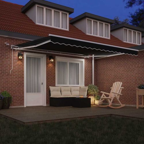 Сгъваем навес Черно 400 × 300 cm Полиестер и метал