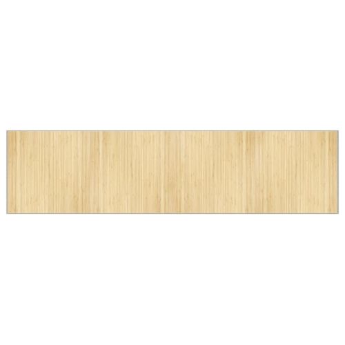 Килим, правоъгълен, светъл натурален, 100x400 см, бамбук