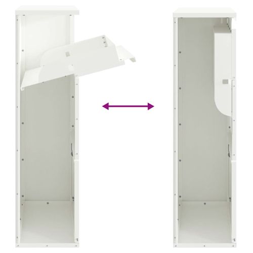 Пощенска кутия за пратки с врата Бяло 44 x 22 x 82 см Стомана