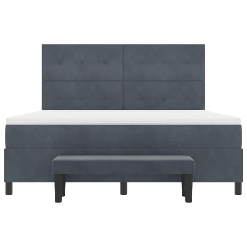 Легло с пружинирана основа Тъмносив 180 x 200 cm Кадифе