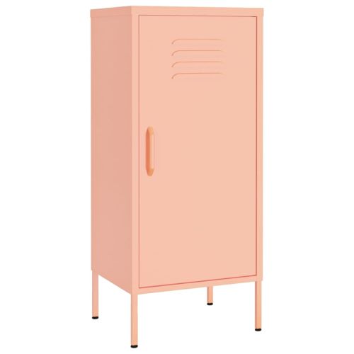 Шкаф за съхранение, розов, 42,5x35x101,5 см, стомана