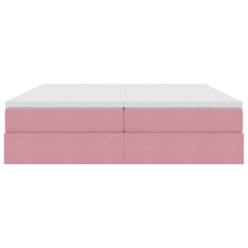 Легло с място за съхранение и матрак Розово 180 x 200 cm Кадифе