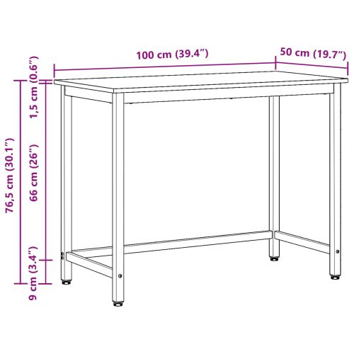 Маса Черния дъб 100 x 50 x 76,5 см