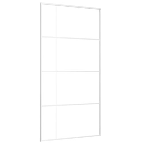 Плъзгаща се врата, ESG стъкло и алуминий, 102,5x205 см, бяла