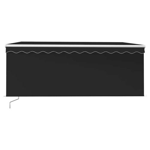 Ръчно прибиращ се сенник с щора и LED, 3,5x2,5 м, антрацит