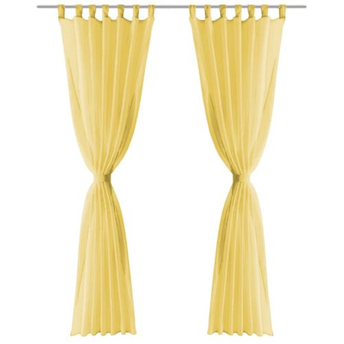 Пердета от воал, 2 бр, 140x175 см, жълти