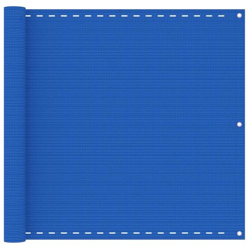 Балконски параван, син, 90x600 см, HDPE