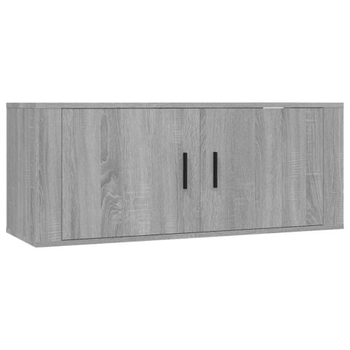ТВ шкафове със стенен монтаж, 2 бр, сив сонома, 100x34,5x40 см
