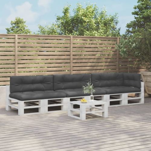 Палетни възглавници, 7 бр, черни, текстил