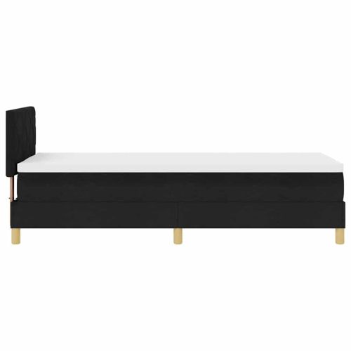 LED кутия за пружини с легло Черен 80 x 200 cm текстил