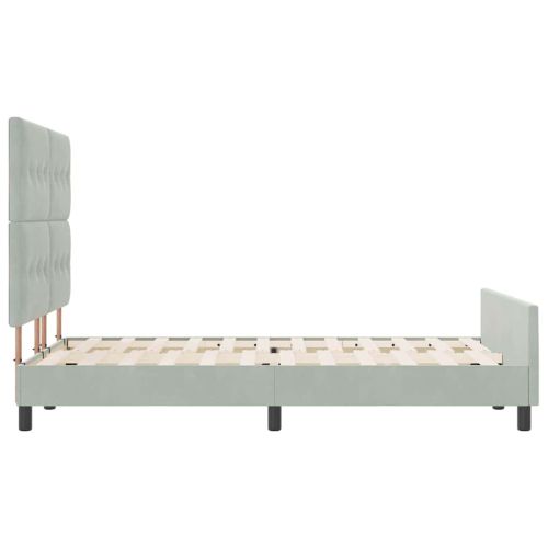 Легло с пружинирана основа Светлосиво 160 x 200 cm Кадифе