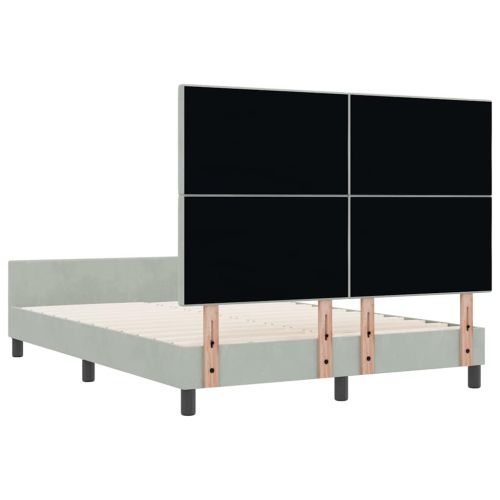 Легло с пружинирана основа Светлосиво 160 x 200 cm Кадифе